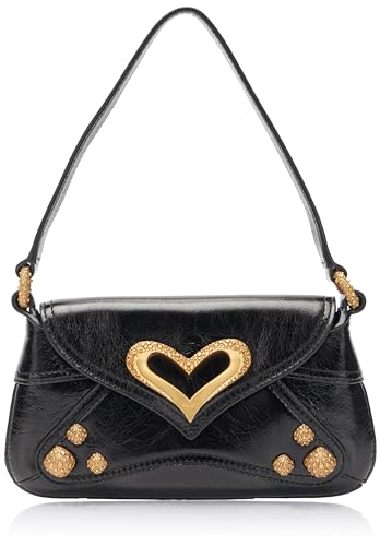 Pinko 520 Shoulder Baby Naplack Vintage, Damentasche, Einheitsgröße, Z99m_black Limousine-chocolate Gold, Einheitsgröße