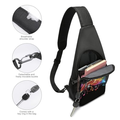 Mochila Sling Bag para mujer y hombre con diseño musical miniatura 3