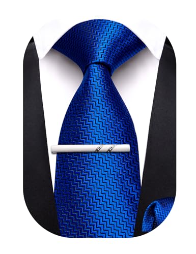 Image of Barry.Wang Boys Ties School Pre-Tied Kids Necktie Handkerchief Clip Set Uniforms Child Ties for 8-14 Years Wedding Party