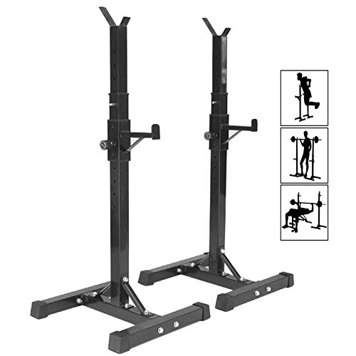 TRFBC Multifuncional Hogar Estante de Barra con Pesas Portátil Squat Rack Stand, Banco Prensa Libre, para Gimnasio en Casa Soporte Entrenamiento Fuerza