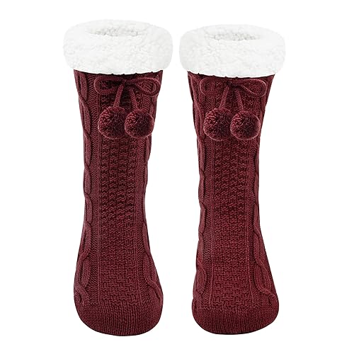 Justay Sowarm Calcetines Antideslizantes Mujer Calcetines para casa Invierno Termicos Mujer Térmicos Navideños