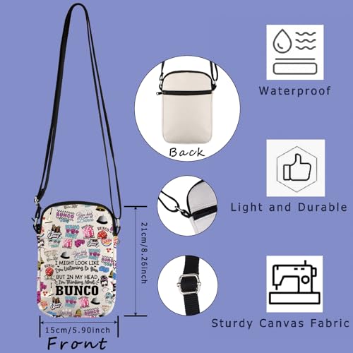In My Head I Am Thinking About Bunco Gift Bunco Dice Game Gift Bunco Gambling Gift Crossbody Bag2