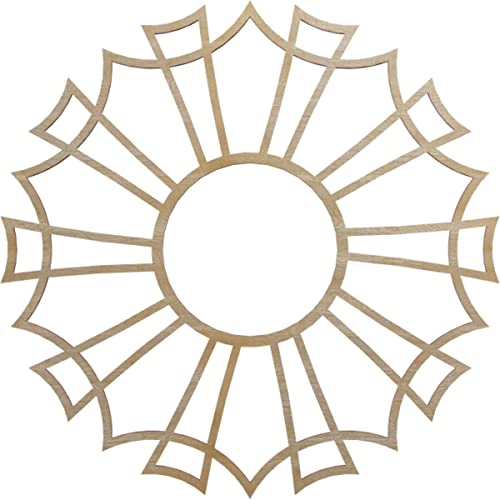 Image of Ekena Millwork 16 inchOD x 5 5 /8 inchID x 3 /8 inchT Augustus Wood Fretwork Pierced Ceiling Medallion, Hickory