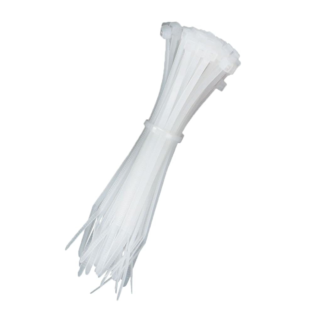 UKCable-Ties 100x UV & Heat Stabilsed and Heat Resistant Cable Ties Black (White, 100mm x 2.5mm)
