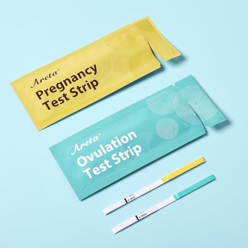 Image of Areta Ovulation & Pregnancy Test Strips Combo Kit, 30 LH + 10 hCG | At-Home Ovulation Tracking, 30 LH + 10 hCG Test Strips Blue, Expiration Date 11 /21 /2026