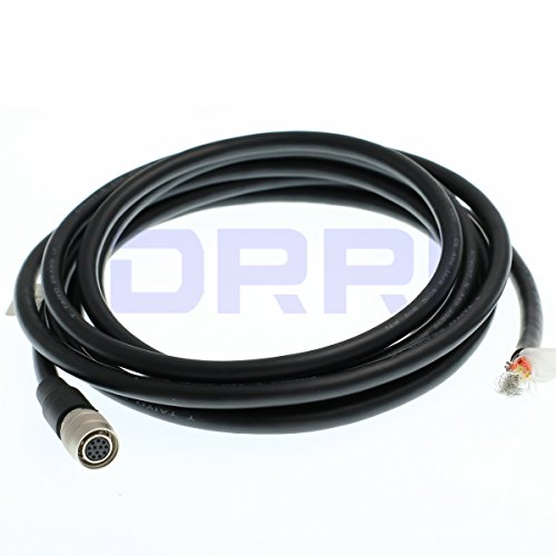 DRRI Hirose 12Pin Female HR10A-10P-12S to Leadwires I/O Cable for Basler Camera Aviator GigE(1M), Straight 12pin cable - Image 2