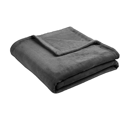 biederlack Island Decke, Polyester, Grau Kohle, für französisches Bett, 200 x 150 cm