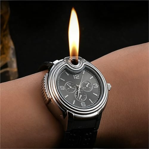 Encendedor recargable de reloj 2 en 1 color negro miniatura 1