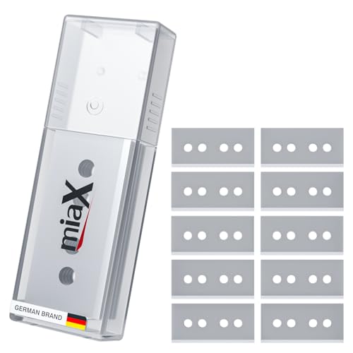 miaX Cuchillas de Repuesto para Rasqueta Vitrocerámica 2.0 – 10 Cuchillas de Acero para Rascador,...