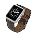 Tuscany Leather Bands Compatible with Apple Watch 49mm 45mm 44mm 42mm Band, iWatch Replacement Strap for Series 1, 2, 3, 4, 5, 6, 7, SE, 8, Ultra, Sport (Coffee Brown w/Silver Connector&Clasp)