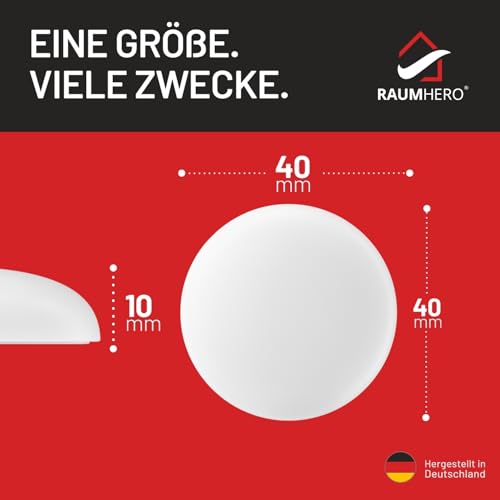 Raumhero 12x Türstopper Wand selbstklebend - (Made in Germany) - Türpuffer Wand - Idealer Wandschutz - Door Stopper, Wandpuffer, Türgriff Stopper