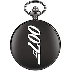 Lamparas Para Dormitorios Arabes Reloj de Bolsillo de Cuarzo Negro Duradero para Hombres Exquisitos numerales árabes dial Relojes de Bolsillo para Mujer Encantadora 007 patrón Reloj Colgante para Padre Bolsillo Reloj Enfermera d