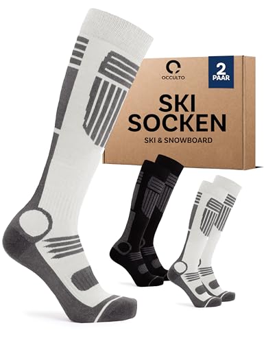 Occulto Herren Skisocken 2er Pack 4er Pack (Modell: Felix) 2 Paar Schwarz Weiß 47-50