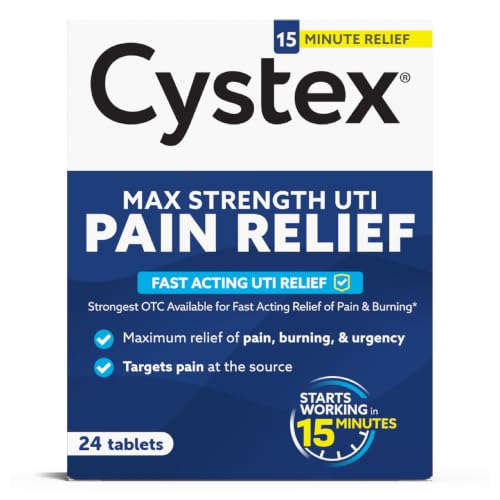 Cystex Max-Strength UTI Pain Relief, 99.5 mg Phenazopyridine HCl, 24