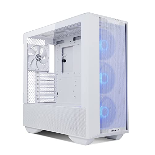 Image of Lian Li Aluminium Lancool Iii RGB Mid-Tower Computer Casei Gaming Cabineti Pc Cabinet-White|Support-Eatx /ATX /Micro /Mini ITX|Pre-Installed 3X140Mm Argb Front Fans&1X140Mm Pwm Rear Fan-G99.Lan3Rw.in