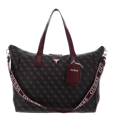 GUESS bolso de hombro bolsa de viaje Latona Travel Carryon Tote Brown Logo marrón oscuro GUESS bolso de hombro bolsa de viaje Latona Travel Carryon Tote Brown Logo marrón oscuro