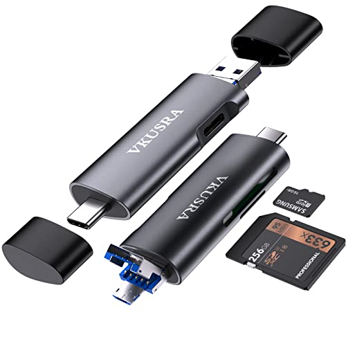 SD Kartenleser, VKUSRA Multi-Stecker USB 3.0/USB C/Micro USB Kartenlesegerät...