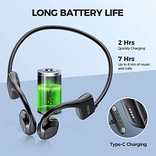 Bone Conduction Swimming Headphones, Wireless Bluetooth Earbuds Waterproof Open Ear Headphones Noise Cancellation Mic, Built-In 16Gb Ultra Light Headset For Swimming Running Sports Driving Fitness #TOP4