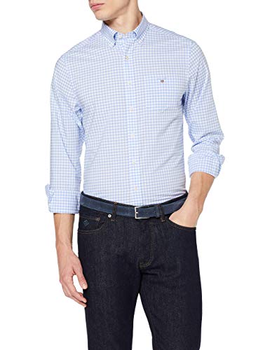 GANT Herren The Broadcloth Gingham Reg Bd Freizeithemd, Blau (Capri Blue...