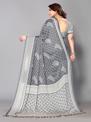Image of Amazon Brand - Tavasya Womens Blocked Printed Daily Wear Chiffon Georgette Saree With Blouse With Blouse