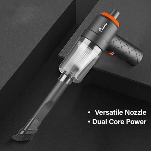 Image of Pivalo 2-in-1 Cordless Car Vacuum Cleaner with Powerful Suction, Filter, 3 Nozzles & USB Charging | Portable Wireless Mini Car Air Blower for Home, Office & Travel Cleaning (Pack of 1, Black)