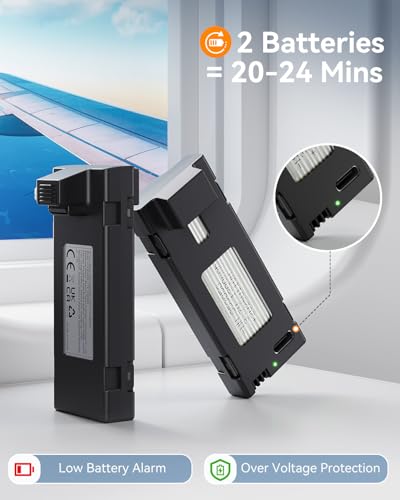 FERIETEL C0 Faltbare Mini Drohne 1080P Kamera - Headless-Modus, 3D-Flips, 2x 1200mAh Akkus (30 Min Flugzeit) | Einsteiger Quadcopter für Kinder Erwachsene