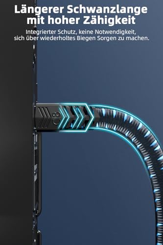 Ercielook Cat8 LAN-Kabel 10m, Nylon-Geflecht 40 Gbit/s - Für Router – Ansicht 3