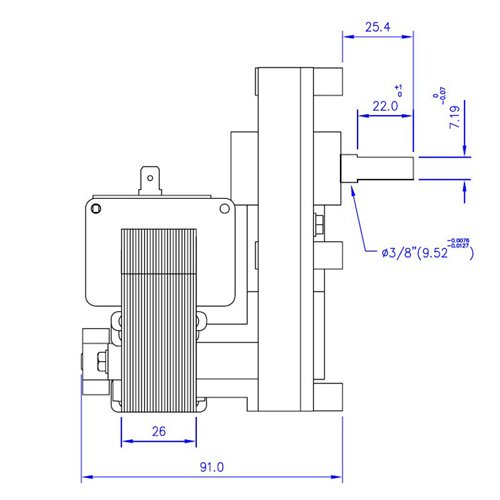 MOTORIDUTTORE PER STUFA A PELLET T3 1,26 RPM PACCO 25MM ALBERO 9,5MM MELLOR - PALAZZETTI, ROYAL, KALOR, PIAZZETTA, THERMOROSSI, MCZ, COLA