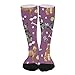 Calcetines deportivos unisex de alta comodidad para la rodilla, transpirables, atléticos, informales, de tubo largo, para perros de ganado australianos, talones y juguetes azules y rojos, amatista