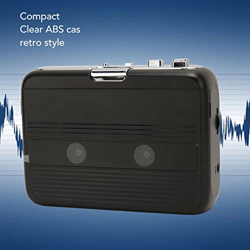 Wirelesss Stereo Cassette Player, Compact Fm Radio Receiver Tape Player, Retro Auto Reverse Portable Tape Playback With Earphones (Black) #TOP3