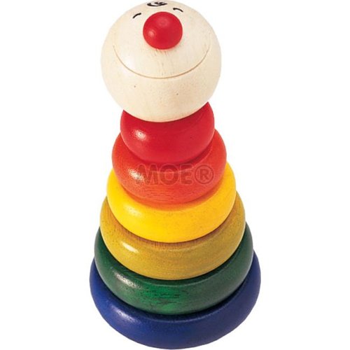 Pintoy Classic "Happy Stacker" Sorting & Stacking Baby Toy, Wooden Toy