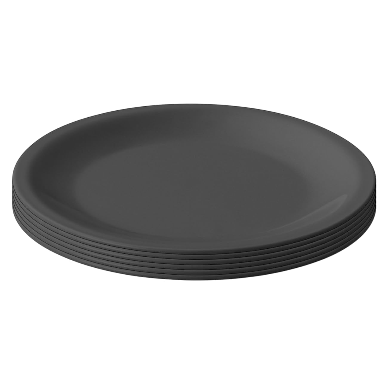 Set di 6 piatti in plastica, antracite, Ø 23,5 cm, piatti, infrangibili, riutilizzabili, riutilizzabili, adatti al microonde e alla lavastoviglie, senza BPA, campeggio, picnic, feste