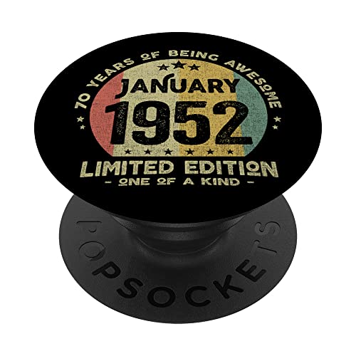 Regalo 70 años Cumpleaños Hombre Mujer - Enero 1952 PopSockets PopGrip Intercambiable
