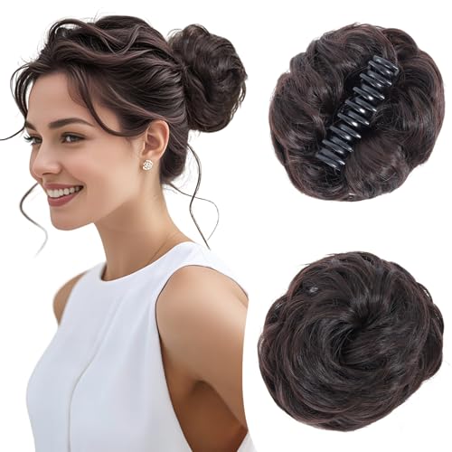 Cesomeey Messy Bun �w�A�[�s�[�X�A�E�F�[�r�[�N���E�N���b�v ���b�V�[�o���w�A�N���b�v�A�����t�F�C�N�o���Y�w�A�G�N�X�e���V�����A�\�t�g�w�A�o���Y �w�A�s�[�X �����p�f�C���[�E�F�A(M2/33#-�_�[�N�u���E���A1�p�b�N)