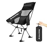 Portable Chairs, Ultralight Folding Camping Chair with Pillow Compact Folding Lawn Chairs for Camping, Travel, Hiking, Picnic and Adventures, Lightweight Folding Chair Easy to Set up and Carry