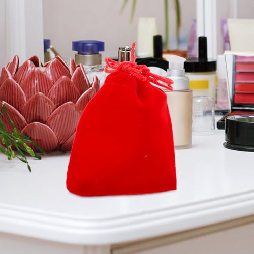 Bolsas para joyería Tofficu: saquitos de franela rojos para organizar pequeños objetos 8