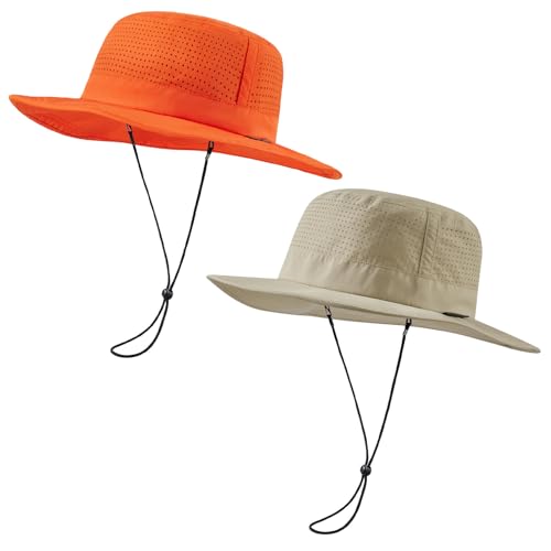 Image of UPF 50+ Bucket Sun Hat with Laser Perforated Mesh Cooling Adjustable Breathable Lightweight for Outdoor Men Women