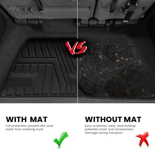 Image of LASFIT Trunk Mat for Honda Odyssey 2018-2026 Mini Passenger Van | Custom Fit Cargo Mat, Waterproof All Weather, Kid & Pet Friendly, Easy Clean for Family Use, Black