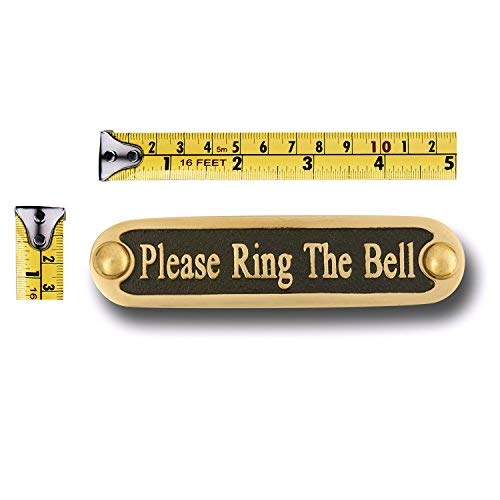 image for The Metal Foundry Ltd Please Ring The Bell Brass Door Sign. Traditiona