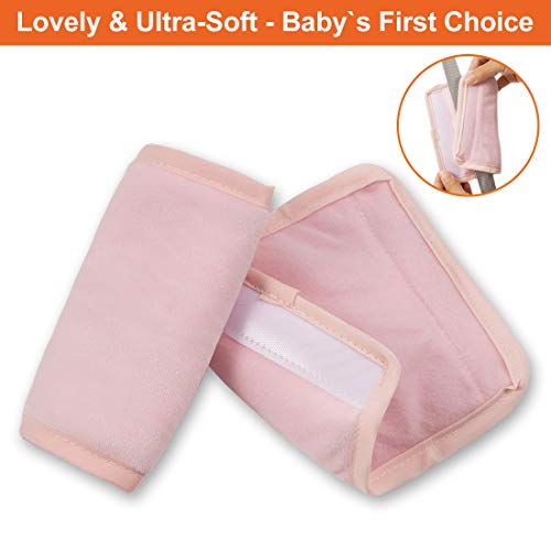 Image of COOLBEBE Car Seat Straps Shoulder Pads for Baby Kids, Super Soft Seat Belt Covers for All Car Seats /Pushchair /Stroller /High Chair