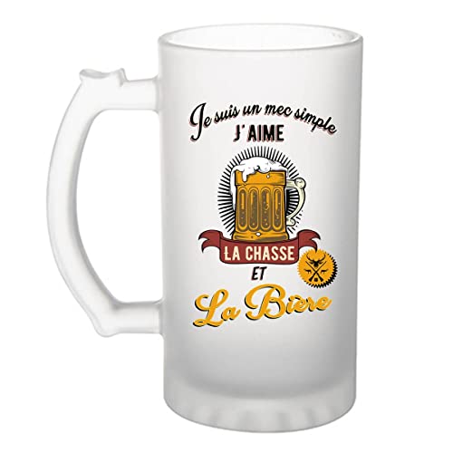 Planetee Chope de bière Chasse et Bière | Verre à bière pinte Cadeau humour alcool et loisir pour Chasseur
