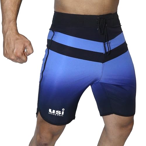 Image of USI Universal 411PT Shorts for Men, Triangle Physique Board Short for Fitness, Polyester Elastane Construction, Hook Loop Fly (Medium, Blue)