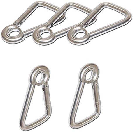 5 PC Marine Carabiner Clip Spring Snap Link Hook Eyelet 3/8" Stainless Steel