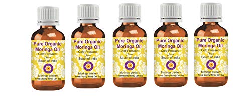 Huile de Moringa pure biologique Deve Herbes soin cheveux secs et peau sensible 5x100ml