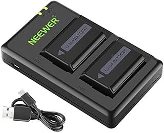 Neewer NP-FW50 Camera Battery Charger Set Compatible with Sony A6000, A6500, A6300, A6400, A7, A7II, A7RII, A7SII, A7S, A7S2, A7R, A7R2, A55, A5100, RX10(2-Pack, Micro USB Port, 1100mAh)
