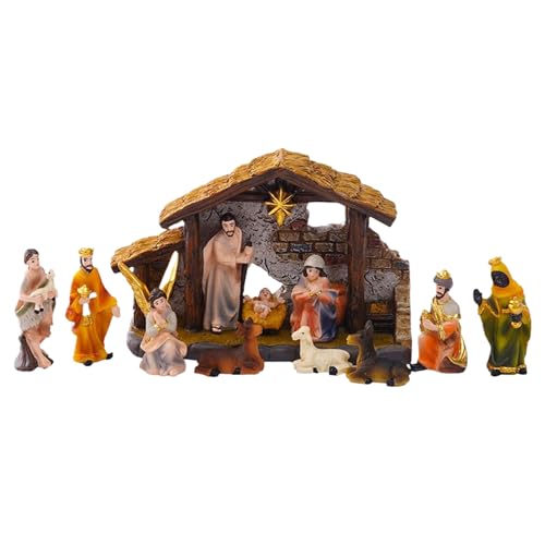 Belén de Navidad de resina compacto para mesa y espacio reducido 2