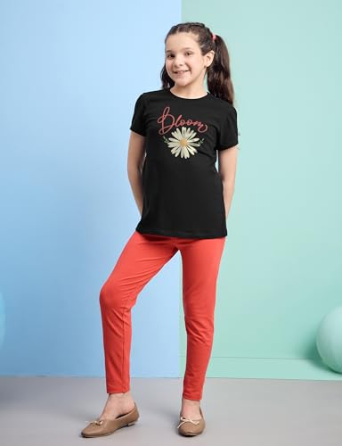 Image of Amazon Brand - Symbol Girl's Cotton Jersey Stretchable Leggings | Ankle Length | Aged 2-14 Years