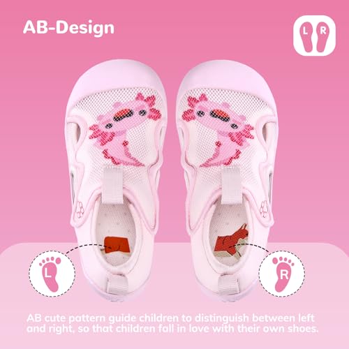 WateLves Toddler Wide Barefoot Water Shoes Kids Quick Dry Beach Shoes Girls Boys Non-Slip Aqua Athletic Sneakers for Hiking Swim Kayak Sport Accessories, Camping Essentials (Pink Axolotl, 29) by WateLves - Used condition - Image 8