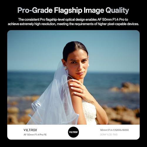 Image of VILTROX AF 50mm F1.4 Pro FE Lens for Sony E Mount, 50mm f /1.4 Auto Focus Portrait Prime Full Frame Lens with HyperVCM Motor Compatible with Sony Camera a7IV a7RV a9II a7CII ZVE1 A1 a6700 a6400
