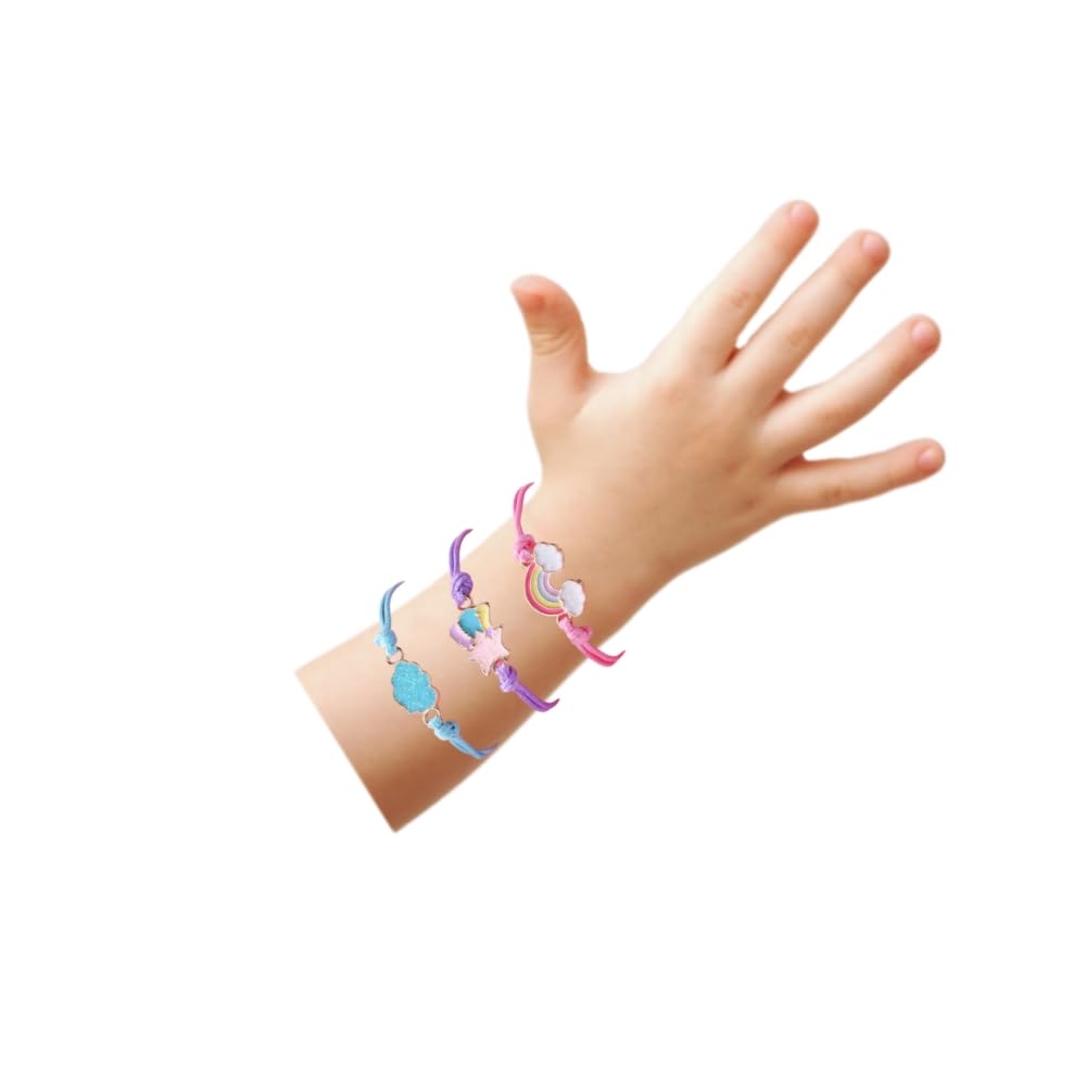 Lucien 3 Stück Armband Mädchen, Freundschaftsarmband Kinder Einstellbare Geflochten Armband, Regenbogen Rrmband für Mädchen Geschenke und Kinder Mitgebsel Kindergeburtstag